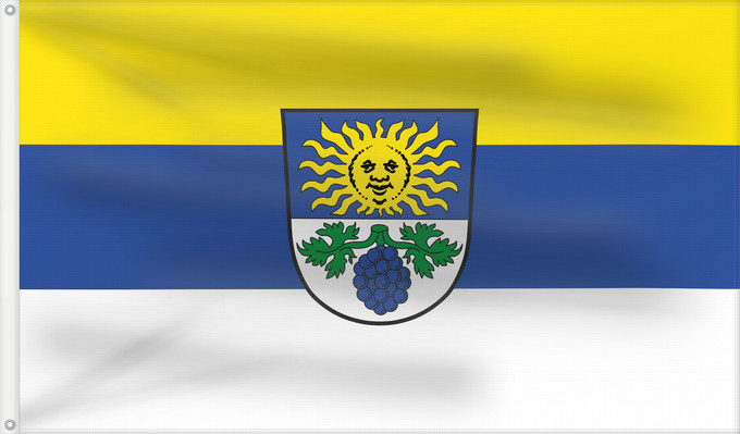 Bandera, con dos ojales metálicos y lado del asta reforzado: Sommerhausen, M (Fränkisches Weinland)
