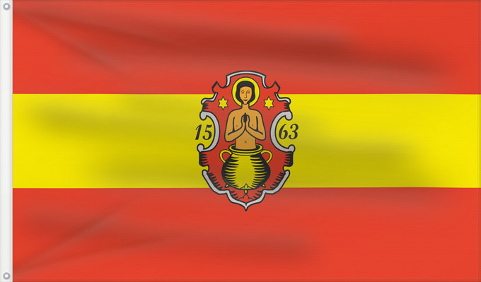 Bandera, con dos ojales metálicos y lado del asta reforzado: Veitshöchheim (Fränkisches Weinland)