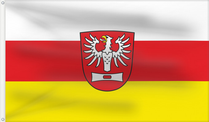 Bandera, con dos ojales metálicos y lado del asta reforzado: Adelzhausen (Bayerisch-Schwaben)