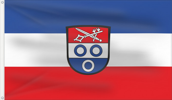 Bandera, con dos ojales metálicos y lado del asta reforzado: Hollenbach (Bayerisch-Schwaben)