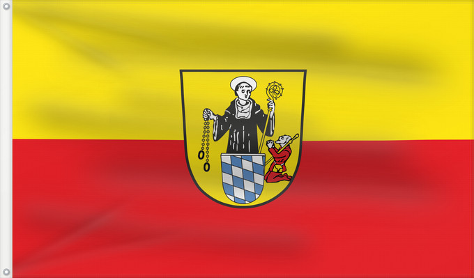 Bandera, con dos ojales metálicos y lado del asta reforzado: Inchenhofen, M (Bayerisch-Schwaben)