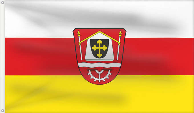 Bandera, con dos ojales metálicos y lado del asta reforzado: Kissing (Bayerisch-Schwaben)
