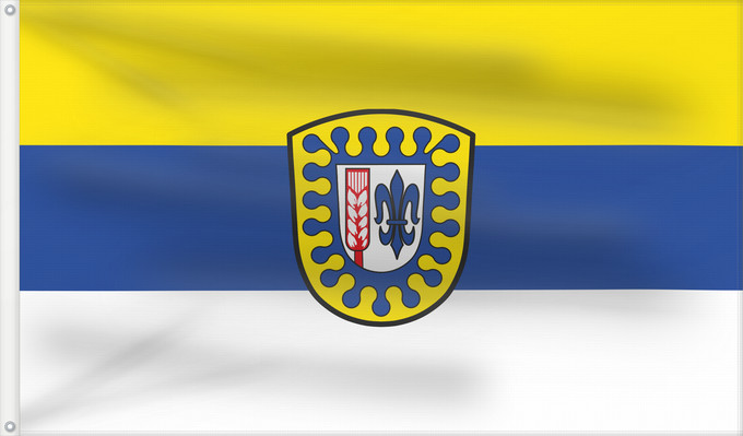 Bandera, con dos ojales metálicos y lado del asta reforzado: Emersacker (Bayerisch-Schwaben)