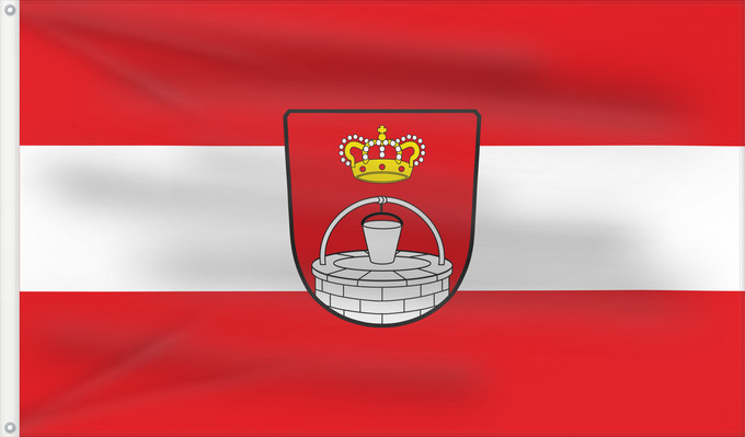 Bandera, con dos ojales metálicos y lado del asta reforzado: Königsbrunn, St (Bayerisch-Schwaben)