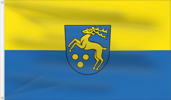 Bandera, con dos ojales metálicos y lado del asta reforzado: Mickhausen (Bayerisch-Schwaben)