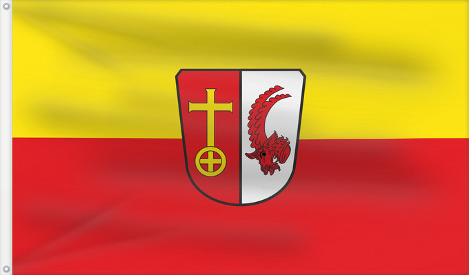 Bandera, con dos ojales metálicos y lado del asta reforzado: Mittelneufnach (Bayerisch-Schwaben)