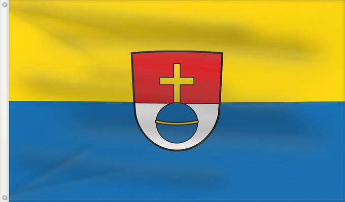 Bandera, con dos ojales metálicos y lado del asta reforzado: Schwabmünchen, St (Bayerisch-Schwaben)