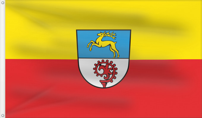 Bandera, con dos ojales metálicos y lado del asta reforzado: Ustersbach (Bayerisch-Schwaben)