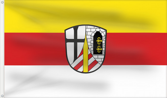 Bandera, con dos ojales metálicos y lado del asta reforzado: Buttenwiesen (Bayerisch-Schwaben)