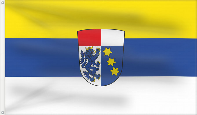 Bandera, con dos ojales metálicos y lado del asta reforzado: Holzheim (Bayerisch-Schwaben)