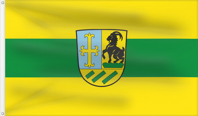 Bandera, con dos ojales metálicos y lado del asta reforzado: Laugna (Bayerisch-Schwaben)