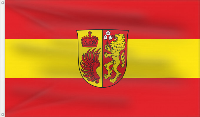Bandera, con dos ojales metálicos y lado del asta reforzado: Lutzingen (Bayerisch-Schwaben)