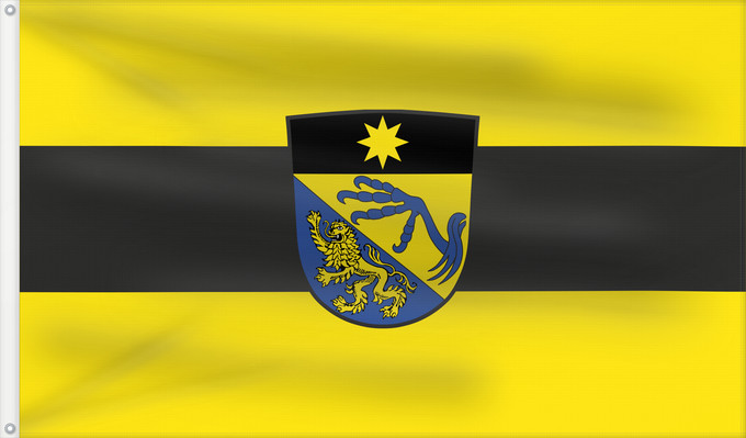 Bandera, con dos ojales metálicos y lado del asta reforzado: Mödingen (Bayerisch-Schwaben)