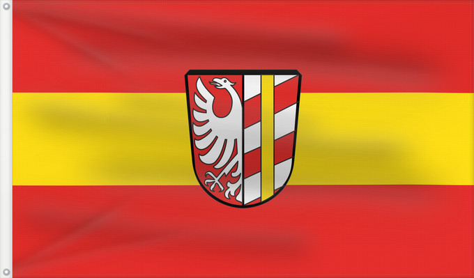 Flagge, mit zwei Metallösen und verstärktem Besatzband: Günzburg (Kreis)
