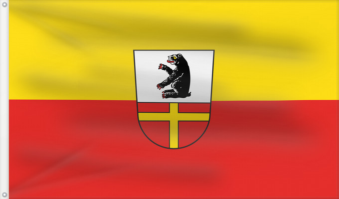 Bandera, con dos ojales metálicos y lado del asta reforzado: Ursberg (Bayerisch-Schwaben)