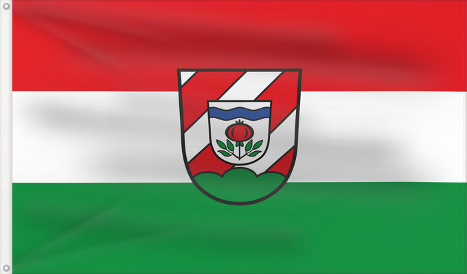 Bandera, con dos ojales metálicos y lado del asta reforzado: Bibertal (Bayerisch-Schwaben)