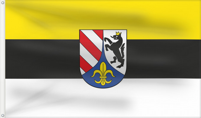 Bandera, con dos ojales metálicos y lado del asta reforzado: Dürrlauingen (Bayerisch-Schwaben)