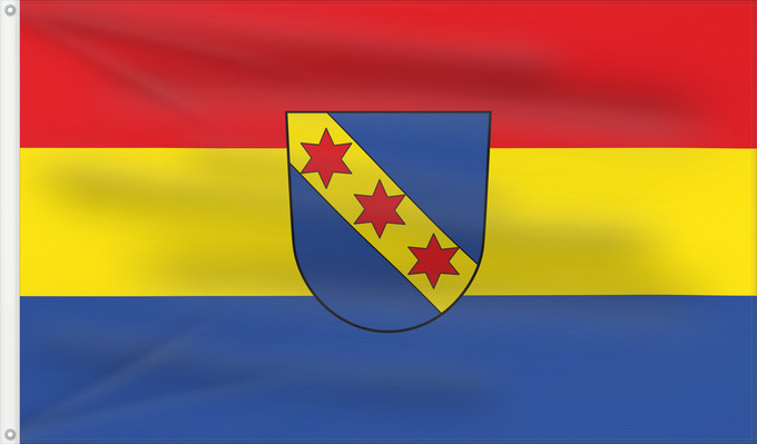 Bandera, con dos ojales metálicos y lado del asta reforzado: Leipheim, St (Bayerisch-Schwaben)
