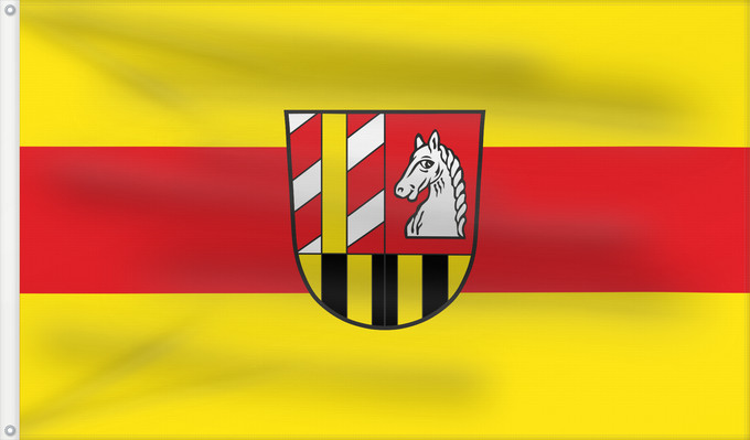 Bandera, con dos ojales metálicos y lado del asta reforzado: Röfingen (Bayerisch-Schwaben)