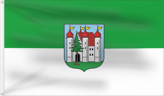 Bandera, con dos ojales metálicos y lado del asta reforzado: Thannhausen, St (Bayerisch-Schwaben)