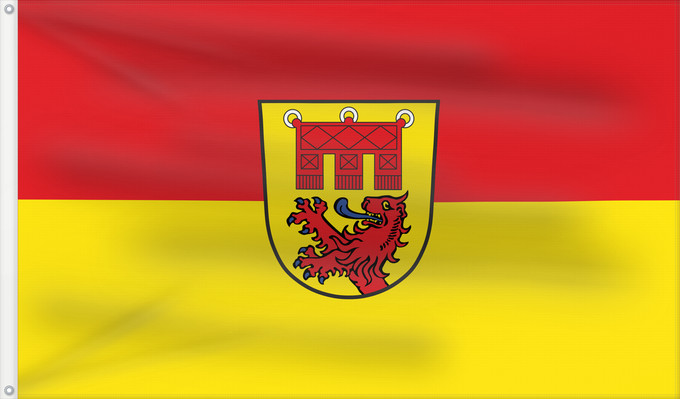 Bandera, con dos ojales metálicos y lado del asta reforzado: Kellmünz a.d.Iller, M (Bayerisch-Schwaben)