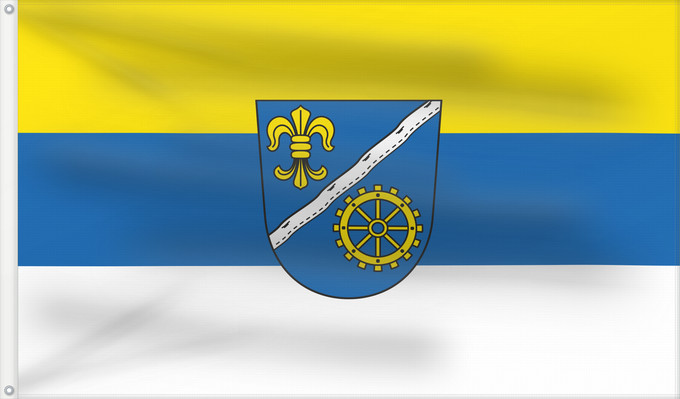 Bandera, con dos ojales metálicos y lado del asta reforzado: Vöhringen, St (Bayerisch-Schwaben)