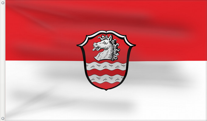 Bandera, con dos ojales metálicos y lado del asta reforzado: Roßhaupten (Allgäu)