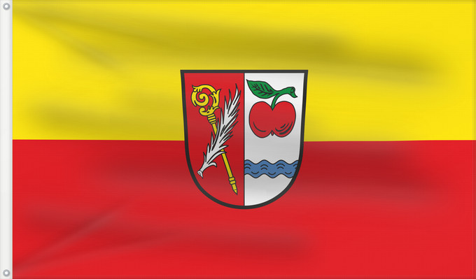Bandera, con dos ojales metálicos y lado del asta reforzado: Apfeltrach (Allgäu)