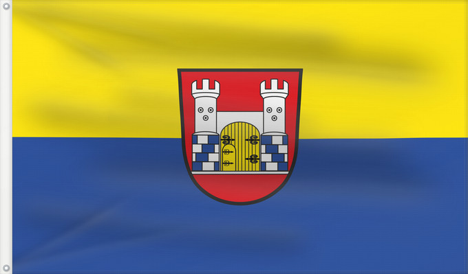 Bandera, con dos ojales metálicos y lado del asta reforzado: Dirlewang, M (Allgäu)