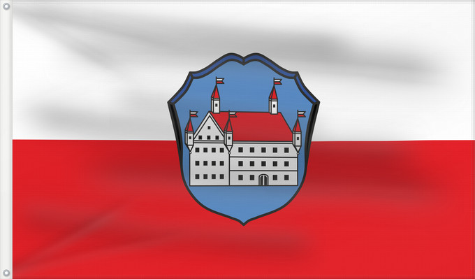 Bandera, con dos ojales metálicos y lado del asta reforzado: Erkheim, M (Allgäu)