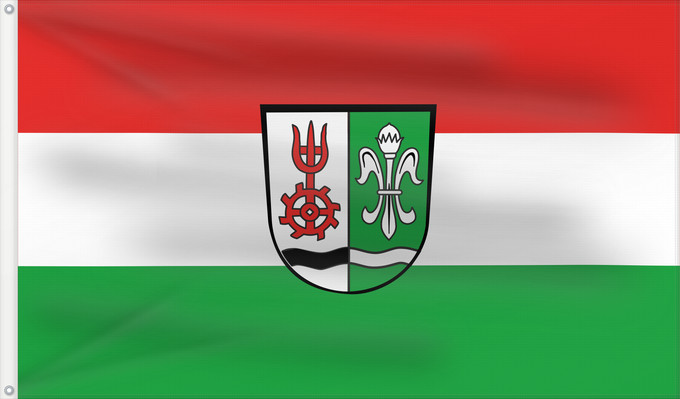 Bandera, con dos ojales metálicos y lado del asta reforzado: Kirchhaslach (Allgäu)