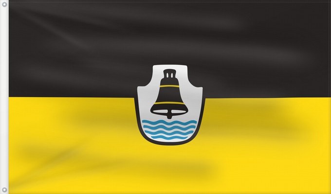 Bandera, con dos ojales metálicos y lado del asta reforzado: Mindelheim, St (Allgäu)