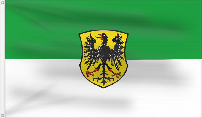 Bandera, con dos ojales metálicos y lado del asta reforzado: Harburg (Schwaben), St (Bayerisch-Schwaben)