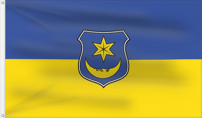 Flag, with two metal eyelets and reinforced hoist: Monheim, St (Bayerisch-Schwaben)