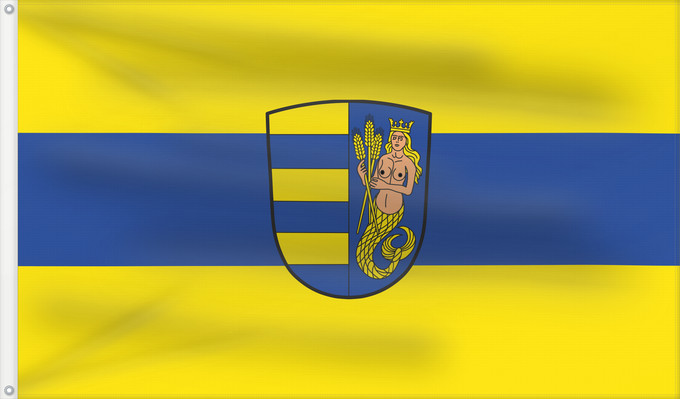 Flag, with two metal eyelets and reinforced hoist: Niederschönenfeld (Bayerisch-Schwaben)