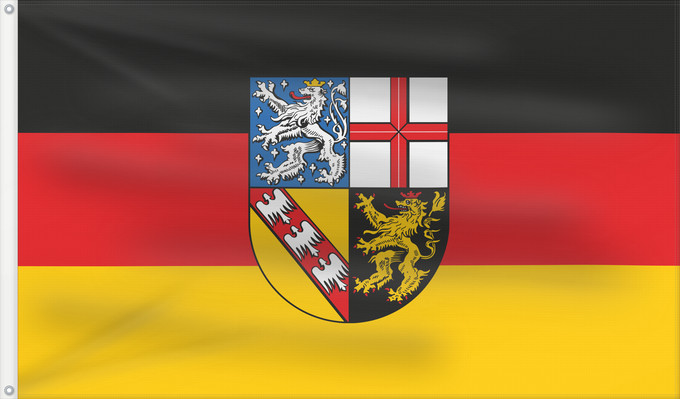 Bandera, con dos ojales metálicos y lado del asta reforzado: Saarland	Sarre