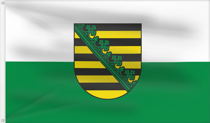 Bandera, con dos ojales metálicos y lado del asta reforzado: Saxony	Civil flag of Saxony	Saxe	Sajonia	Landesflagge Sachsens	Sassonia	Sachsens	Chorhoj Sakskeje	Flaage fon Saksen