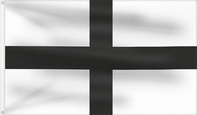 Flag, with two metal eyelets and reinforced hoist: Black St George s Cross