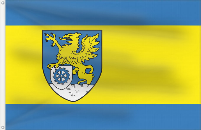 Flag, with two metal eyelets and reinforced hoist: Hiddenhausen	German municipality of Hiddenhausen	La municipalité allemande d Hiddenhausen	Gemeinde Hiddenhausen