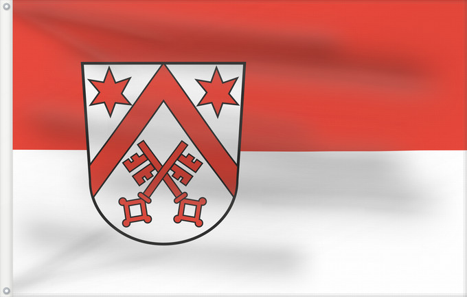 Flag, with two metal eyelets and reinforced hoist: Preußisch Oldendorf It is easy to put a border around this flag image