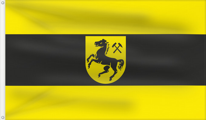 Flag, with two metal eyelets and reinforced hoist: Stadt Herne City of Herne Ville de Herne Herne Stadt Herne Das Stadtwappen zeigt in Gold ein schwarzes