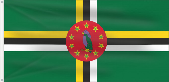 Flag, with two metal eyelets and reinforced hoist: Dominica  1988-1990	Dominica from 1988 to 1990