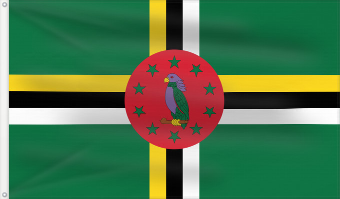 Flag, with two metal eyelets and reinforced hoist: Dominica Dominique Dominica lipp Dominican ドミニカ国の国旗 Флаг Доминики Dominike Dominicas