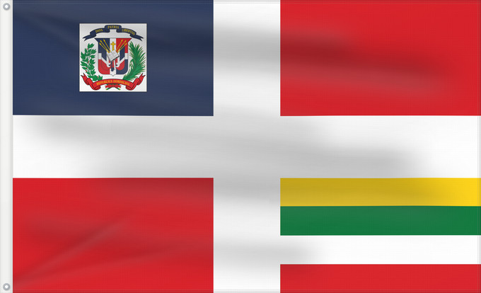 Bandera, con dos ojales metálicos y lado del asta reforzado: Army Flag of the Dominican Republic Ejercito dominicano- flag of the dominican army