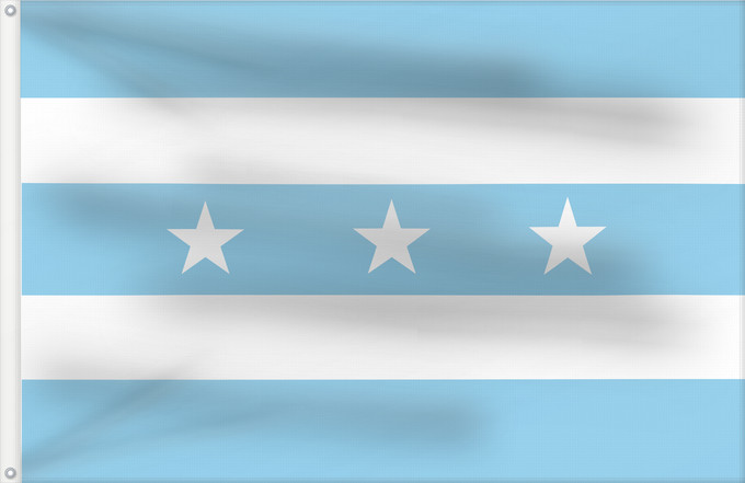 Flagge, mit zwei Metallösen und verstärktem Besatzband: Província Guayas