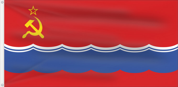 Flagge, mit zwei Metallösen und verstärktem Besatzband: Estonian Soviet Socialist Republic  1953–1990	Estonian Soviet Socialist Republic	République socialiste soviétique d Estonie	RSS de Estonia (1953–1990)	Estnische SSR (1953–1990)	RSS Estone (1953–1990)	علم دولة إستونيا السوفيتية	ده علم كيان استونيا السوفييت