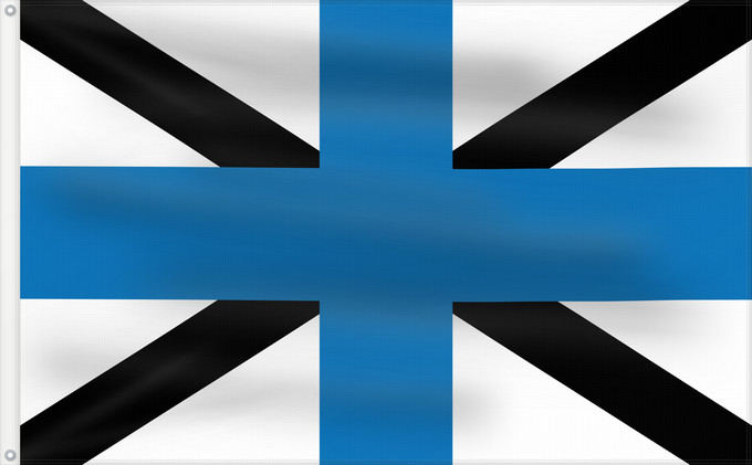 Flag, with two metal eyelets and reinforced hoist: Naval Jack of Estonia