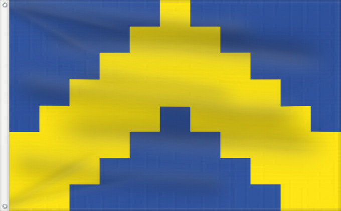 Drapeau, avec deux œillets métalliques et guindant renforcé : Sillamäe	Sillamäe town, Estonia