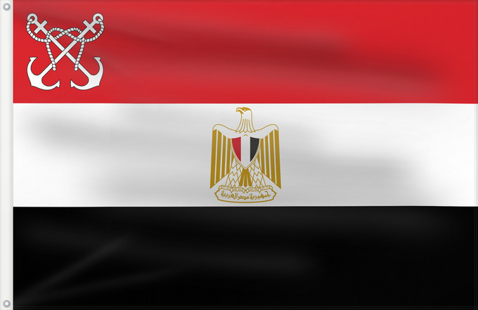 Flag, with two metal eyelets and reinforced hoist: Naval Ensign of Egypt