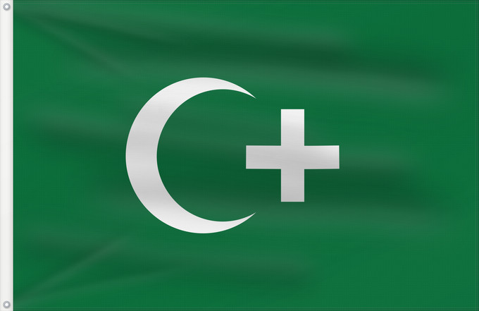 Flag, with two metal eyelets and reinforced hoist: Revolution flag of Egypt 1919 The revolution flag of Egypt from 1919. It bears a crescent and cross to demonstrate that both Muslims and Christians supported the Egyptian nationalist movement against British occupation